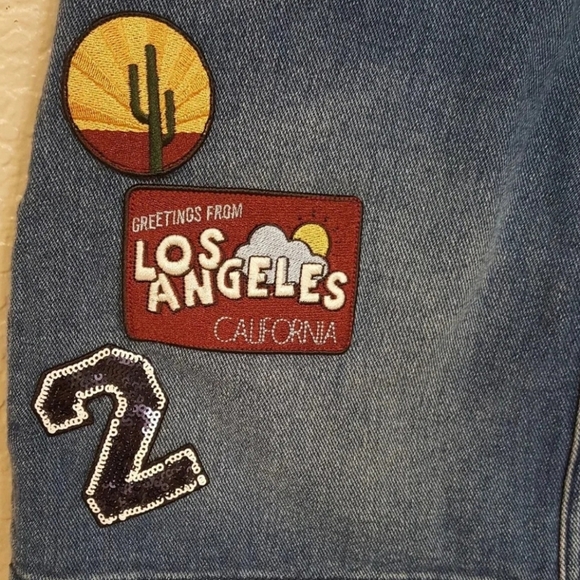 PacSun sequined Los Angeles jean patch skirt - Picture 5 of 8
